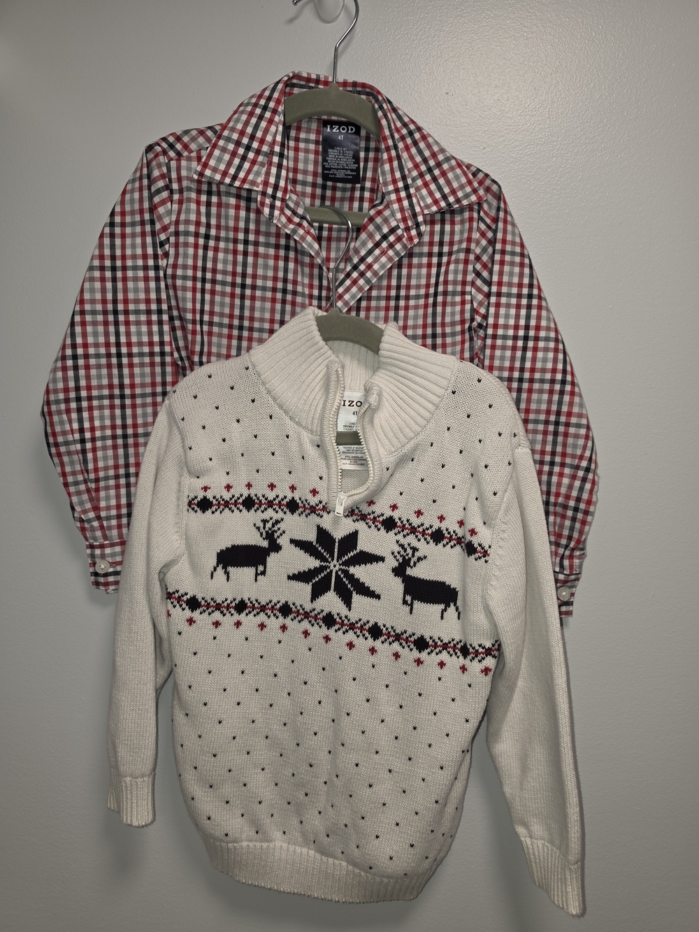 Izod Kids 3 Pc Holiday Set With Sweater, Dress Shirt, Corduroy Pant